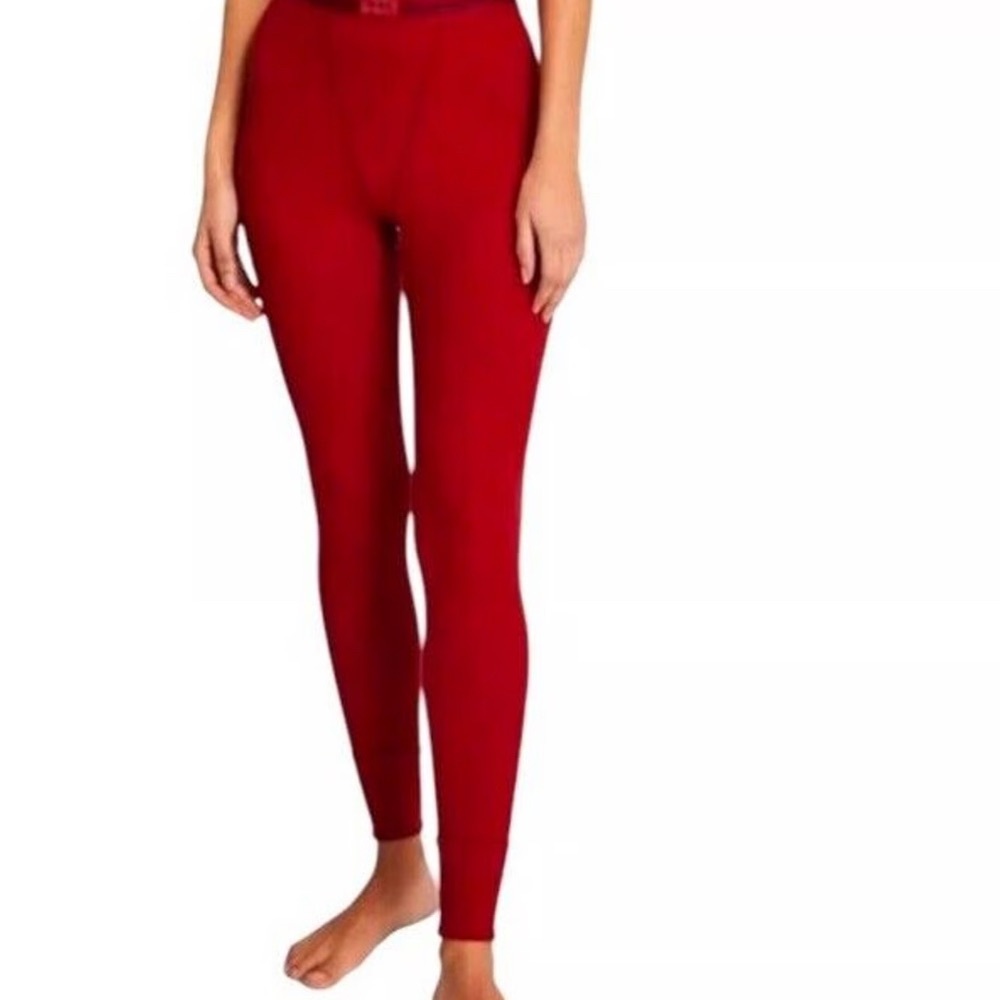 SKIMS Women’s cotton rib leggings - brick red
